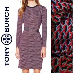 TORY BURCH Musee Dress with Belt Long Sleeve Dress LIKE NEW women’s M